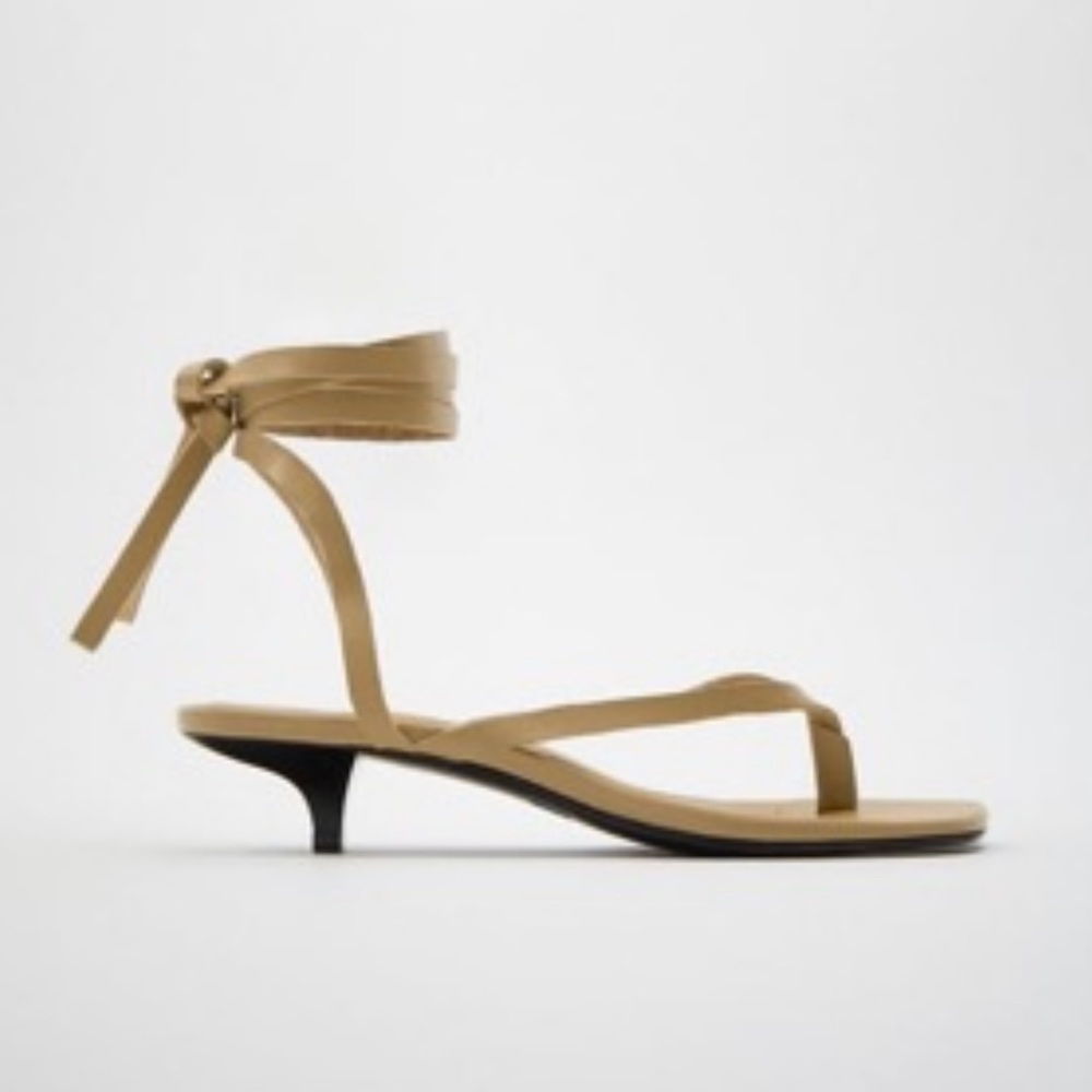 Zara Tan Ankle Strap Sandals